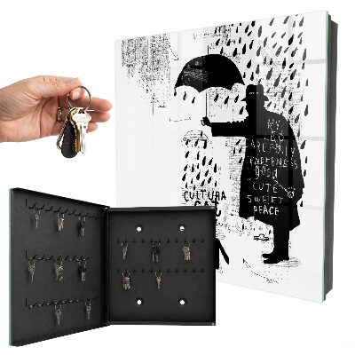 Schlüsselkasten mit schwarzer Silhouette