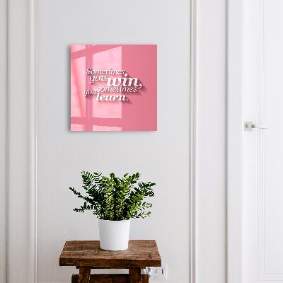 Schlüsselbox für die Wand mit dem Spruch Manchmal gewinnt man, manchmal lernt man