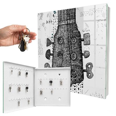 Schlüsselkasten mit Gitarrenillustration