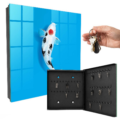 Schlüsselkasten mit Koi-Karpfen-Motiv
