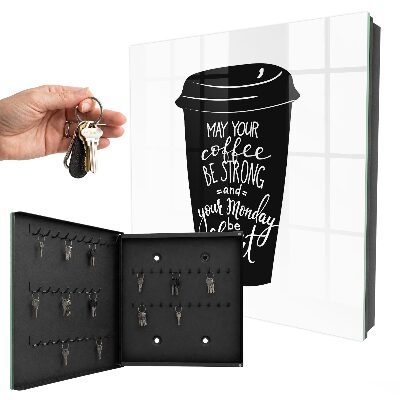 Schlüsselbox mit Motiv Kaffee und Humor