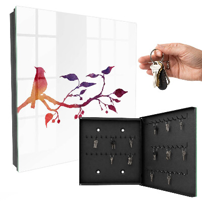 Schlüsselbox mit Motiv ein Ast mit einem Vogel