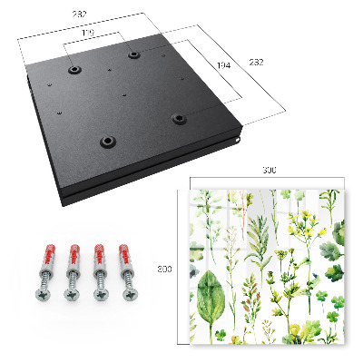 Schlüsselbox für die Wand mit Aquarellpflanzen-Motiv