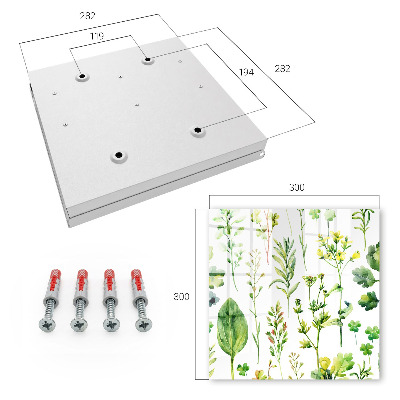 Schlüsselbox für die Wand mit Aquarellpflanzen-Motiv