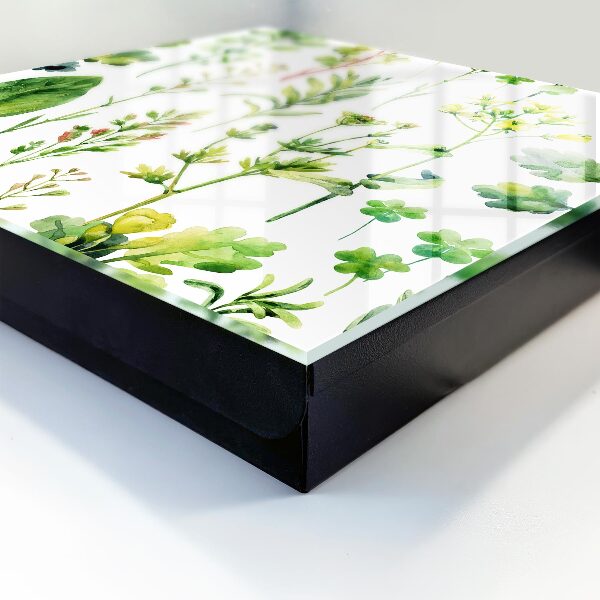 Schlüsselbox für die Wand mit Aquarellpflanzen-Motiv