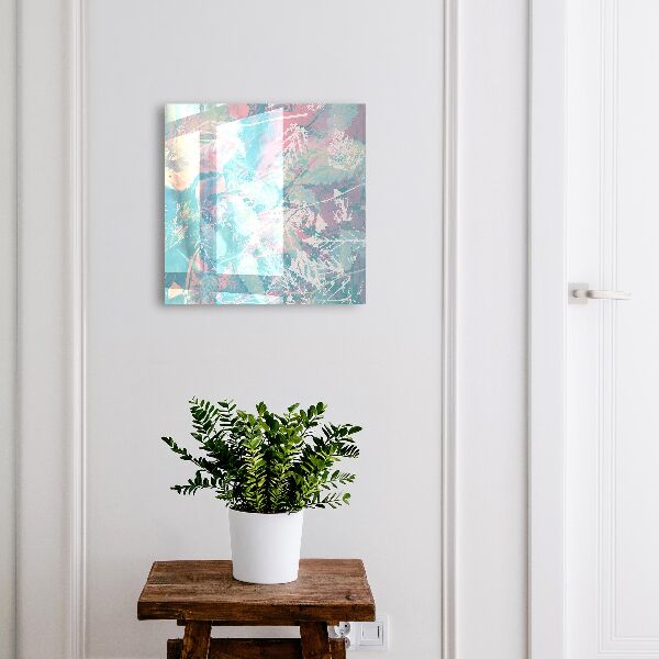 Schlüsselbox für die Wand mit Motiv in pastellfarbenen Blättern