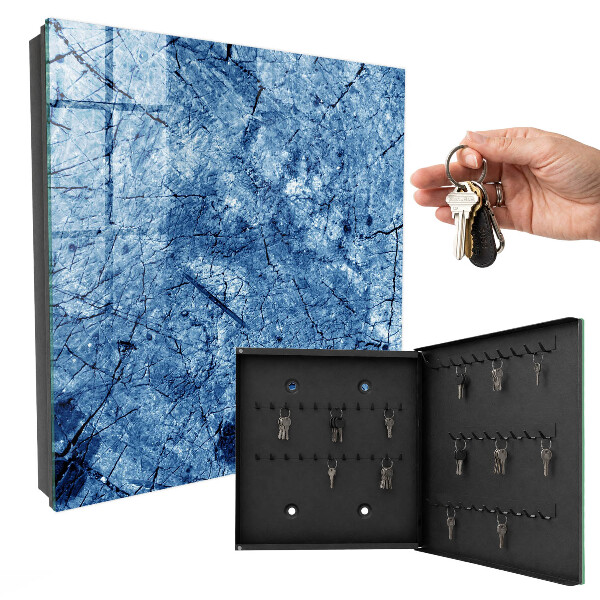 Schlüsselbox zur Wandmontage in blauer Texturoptik
