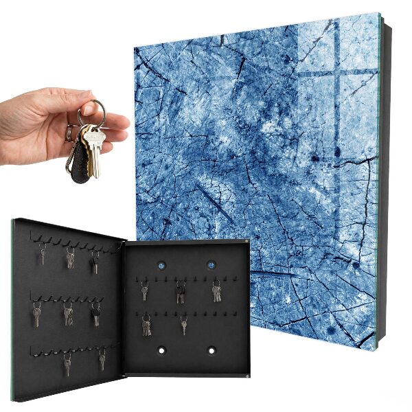 Schlüsselbox zur Wandmontage in blauer Texturoptik