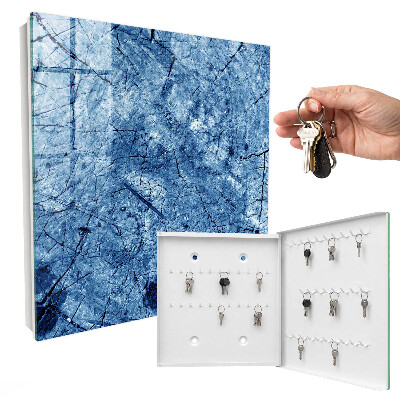 Schlüsselbox zur Wandmontage in blauer Texturoptik