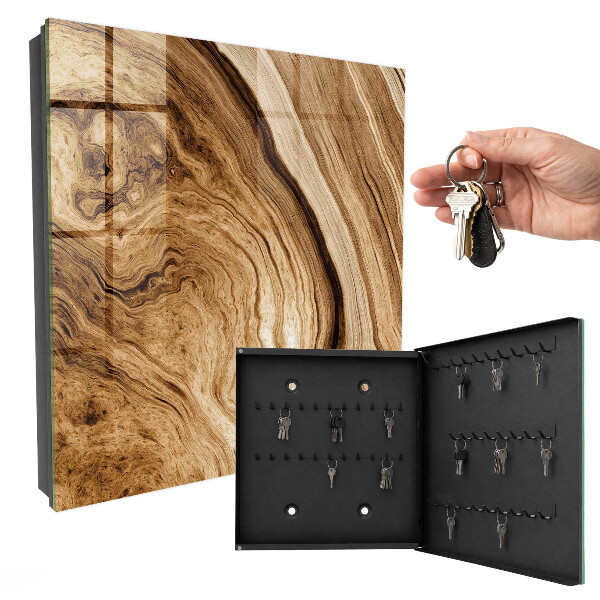 Schlüsselbox für die Wand aus Holzwellen