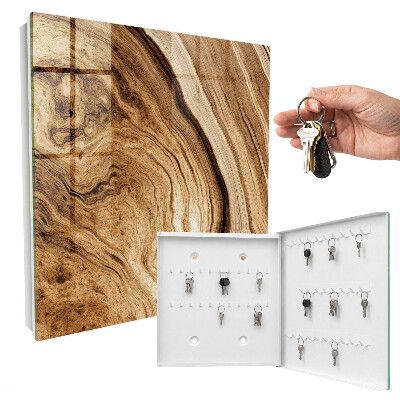 Schlüsselbox für die Wand aus Holzwellen