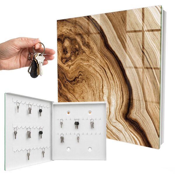 Schlüsselbox für die Wand aus Holzwellen