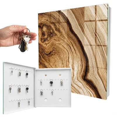 Schlüsselbox für die Wand aus Holzwellen