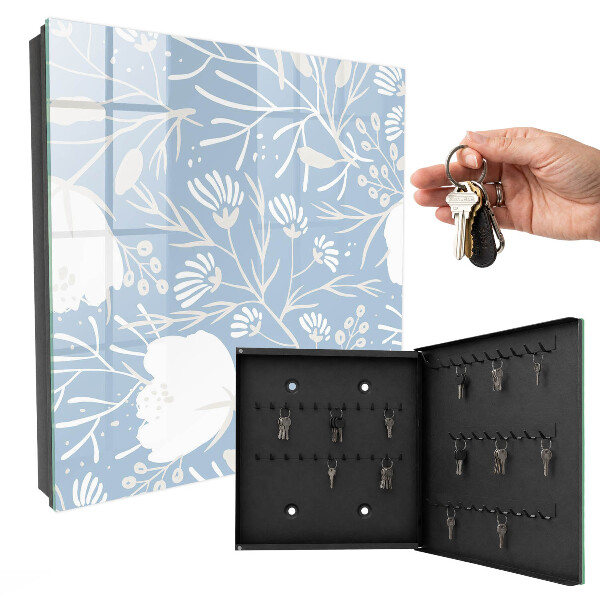 Schlüsselbox zur Wandmontage mit Pflanzenmotiven