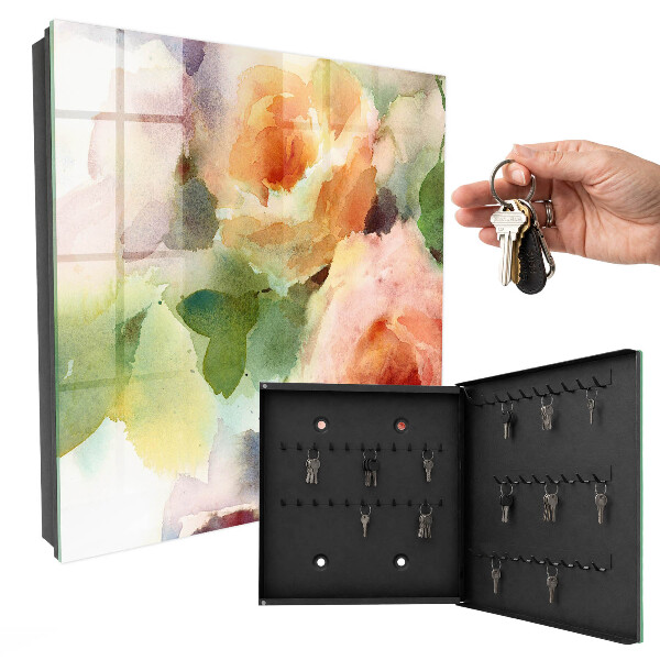 Schlüsselbox mit Blumenmotiv