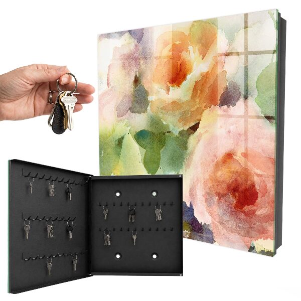 Schlüsselbox mit Blumenmotiv