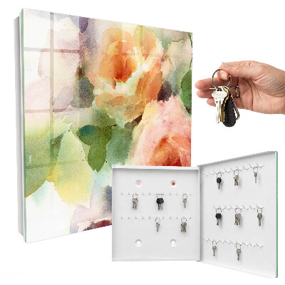 Schlüsselbox mit Blumenmotiv