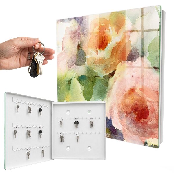 Schlüsselbox mit Blumenmotiv