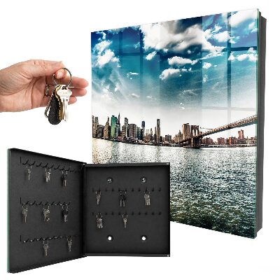 Schlüsselbox für die Wand mit Stadtlandschaft-Motiv
