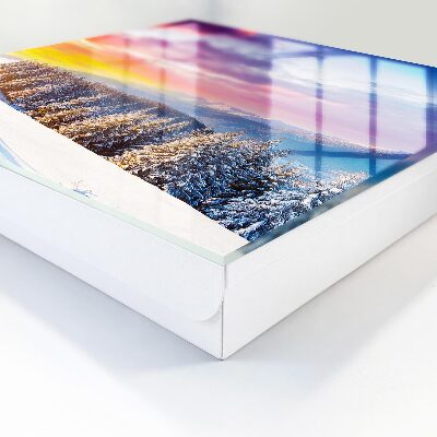 Schlüsselbox für die Wand mit Motiv Wintersonnenuntergang