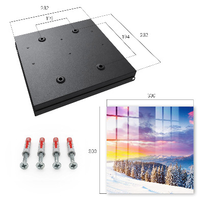 Schlüsselbox für die Wand mit Motiv Wintersonnenuntergang