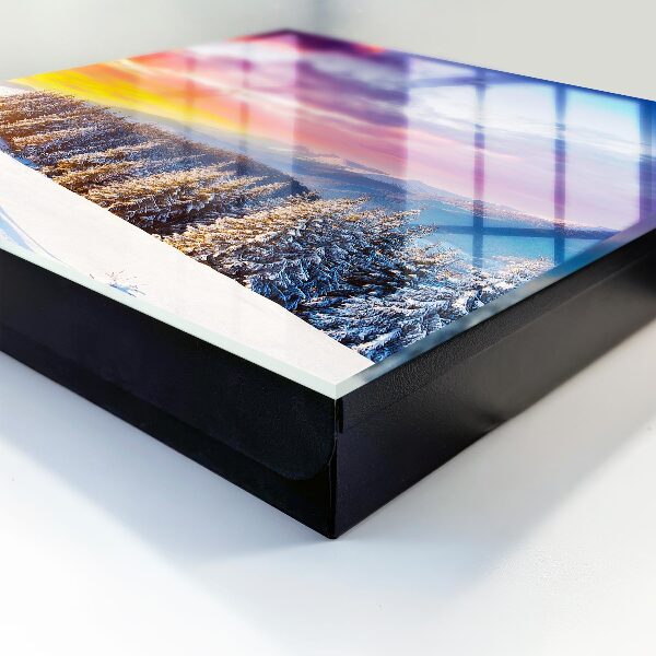 Schlüsselbox für die Wand mit Motiv Wintersonnenuntergang