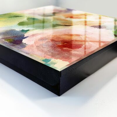Schlüsselbox mit Aquarellblumen-Motiv