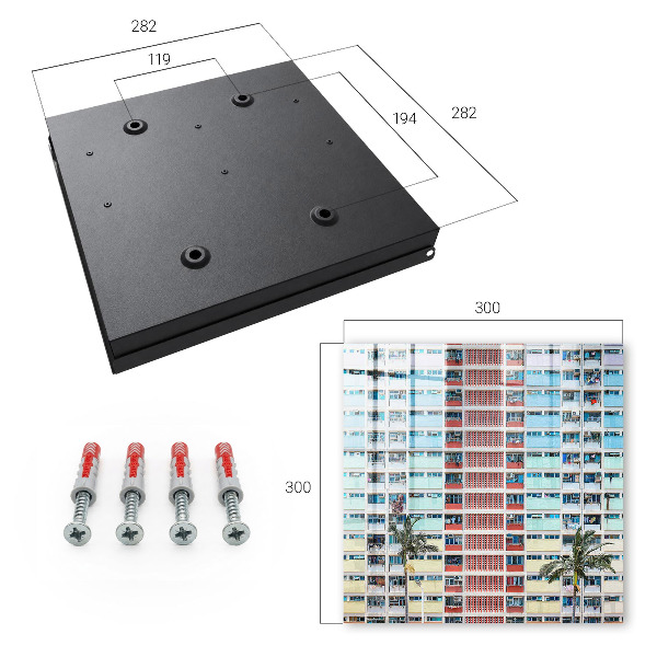 Schlüsselbox für die Wand im Design Farbenfrohe Architektur