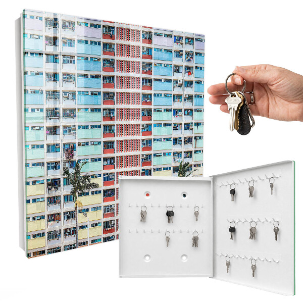 Schlüsselbox für die Wand im Design Farbenfrohe Architektur
