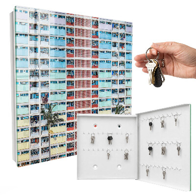 Schlüsselbox für die Wand im Design Farbenfrohe Architektur