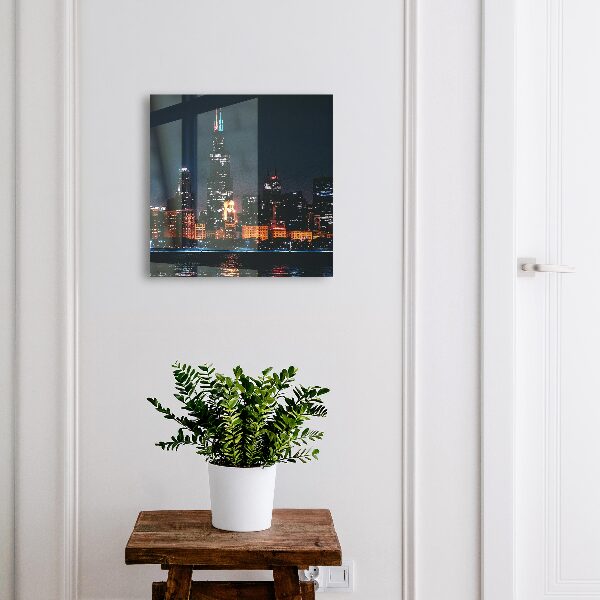Schlüsselbox für die Wand mit Motiv Stadt bei Nacht
