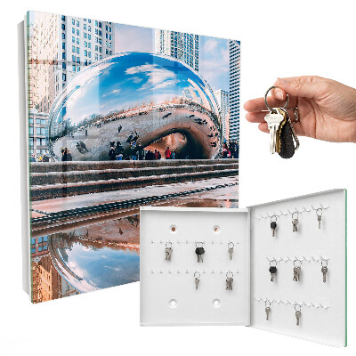 Schlüsselkasten mit Motiv Städtische Spiegelung
