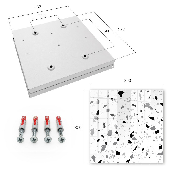 Schlüsselkasten im Design Monochromatischer Terrazzo