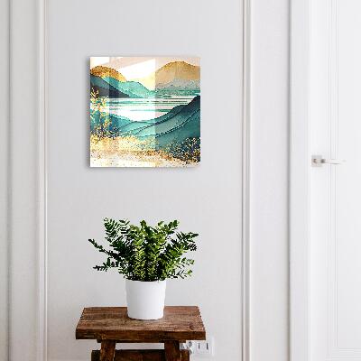 Schlüsselbox im Design Türkis-Berge