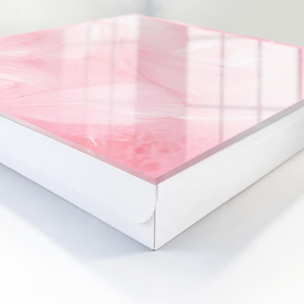 Schlüsselbox mit Motiv rosa Federn