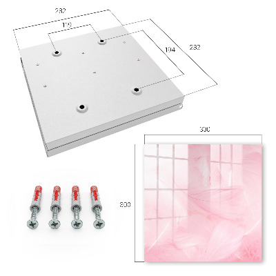 Schlüsselbox mit Motiv rosa Federn