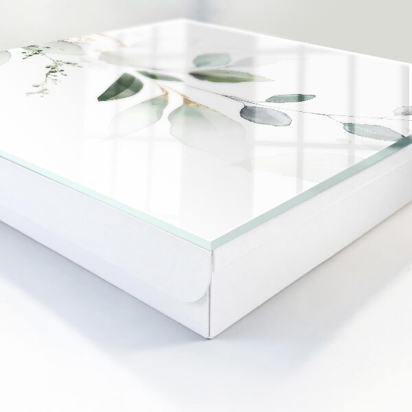 Schlüsselbox mit Aquarellblätter-Motiv