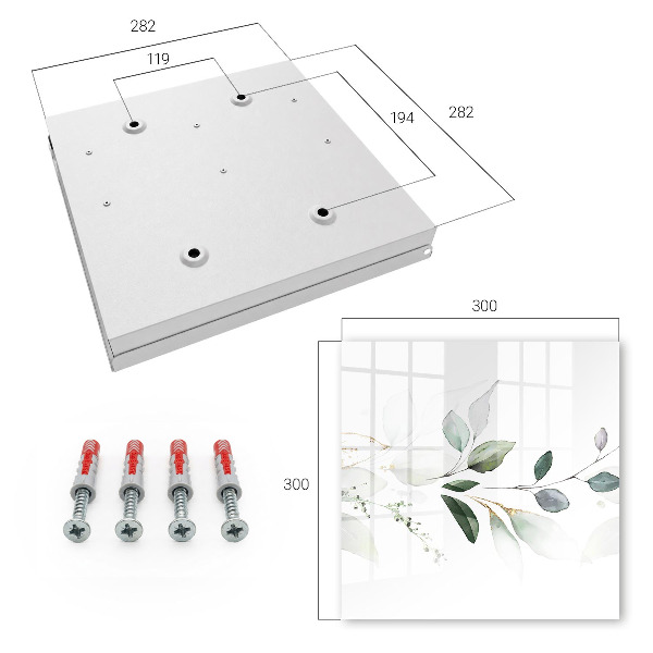 Schlüsselbox mit Aquarellblätter-Motiv