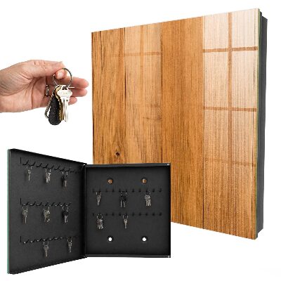 Schlüsselbox für die Wand mit Holzstruktur