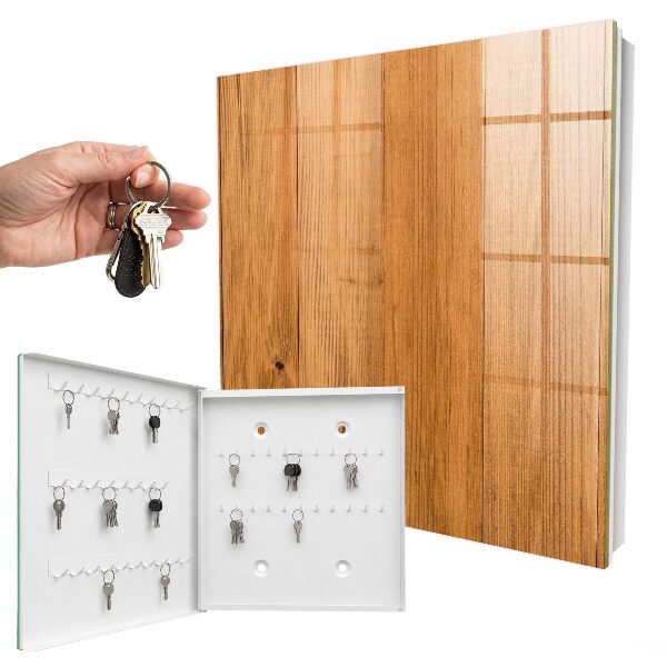 Schlüsselbox für die Wand mit Holzstruktur