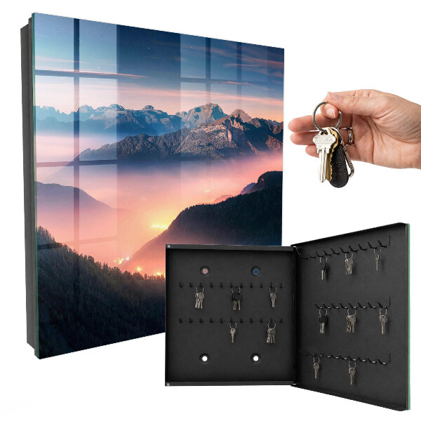 Schlüsselkasten mit Bergpanorama-Motiv