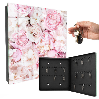 Schlüsselbox für die Wand im Pastellblumen-Design