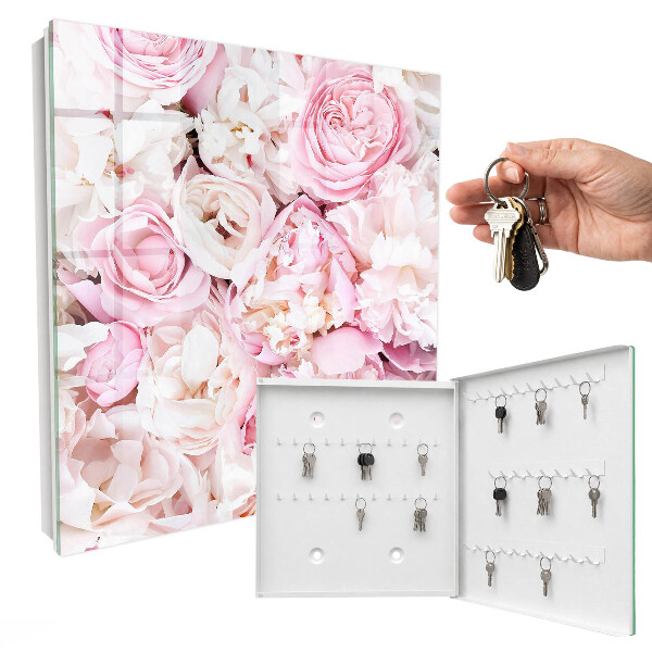 Schlüsselbox für die Wand im Pastellblumen-Design
