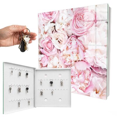 Schlüsselbox für die Wand im Pastellblumen-Design