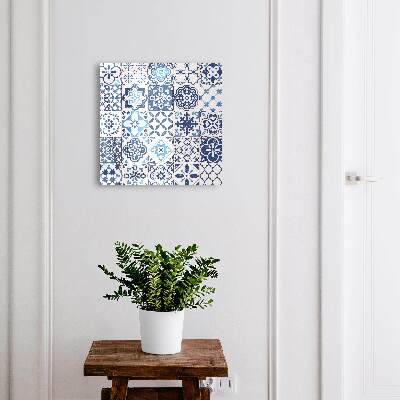 Schlüsselbox mit blauem Fliesendesign