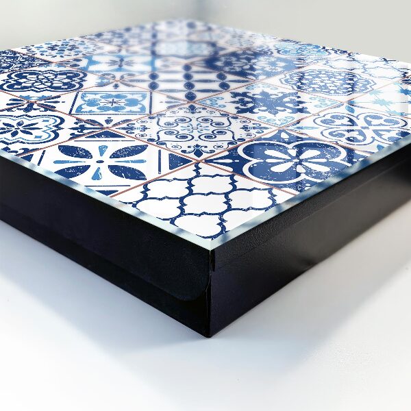 Schlüsselbox mit blauem Fliesendesign