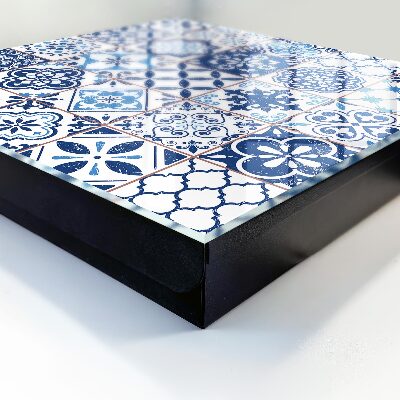 Schlüsselbox mit blauem Fliesendesign