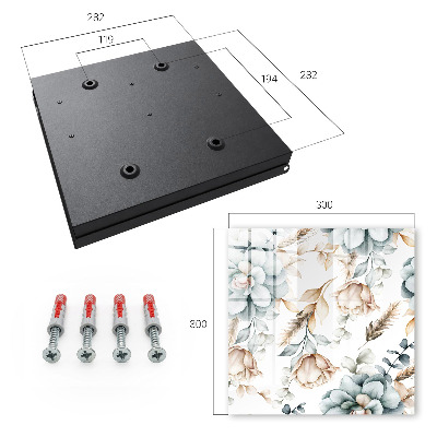 Schlüsselbox mit Aquarellblumen-Motiv