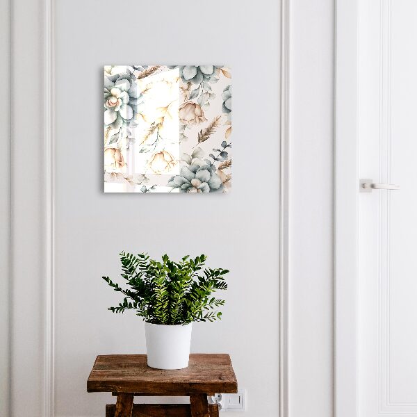 Schlüsselbox mit Aquarellblumen-Motiv