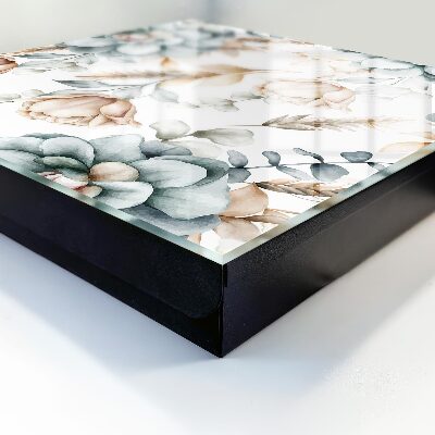 Schlüsselbox mit Aquarellblumen-Motiv